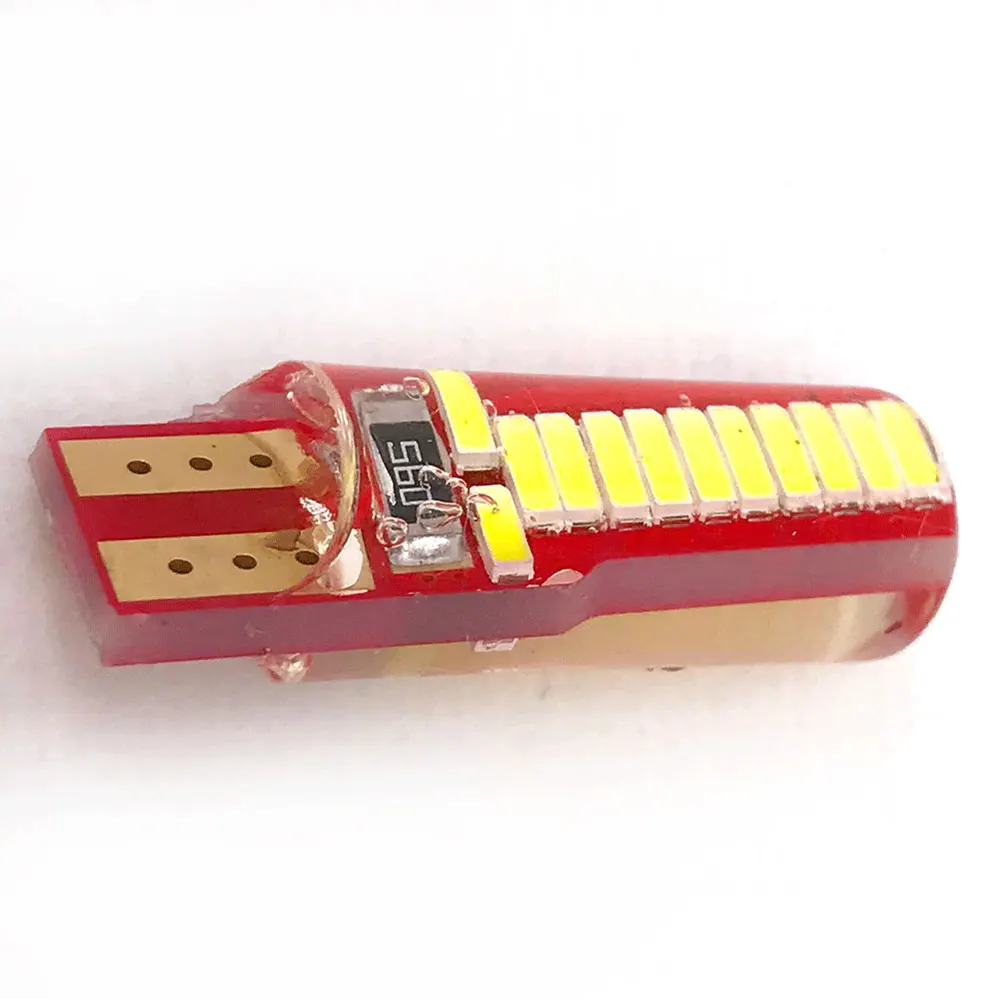 T10 194 Led W5w Canbus 4014 24 SMD Silica Super Bright Led License Plate Lamp 12V Bidirectional Light White T10 Led Bulbs