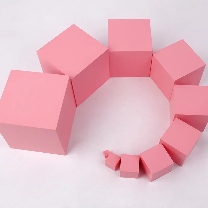 Winning Montessori Educational Toys Teaching Aids Wooden Toy Equipment Pink Tower Game For Children