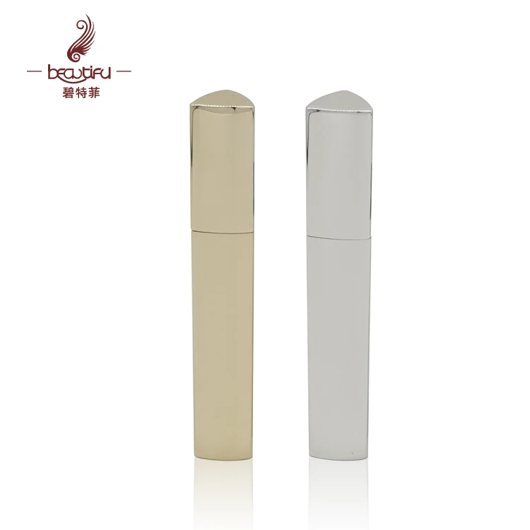 Unique triangle empty 8ml 10ml gloss gold aluminum eyelash and eyebrow enhancer serum tube packaging container bottle