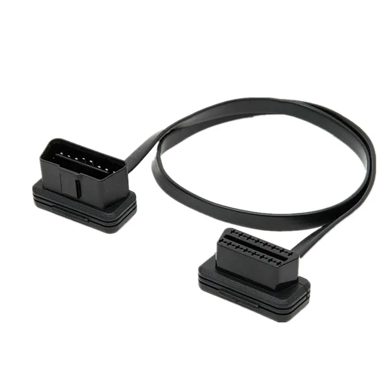  Низкопрофильный плоский кабель для диагностики OBD штекер-гнездо 16 контактов прямоугольный Удлинительный II
