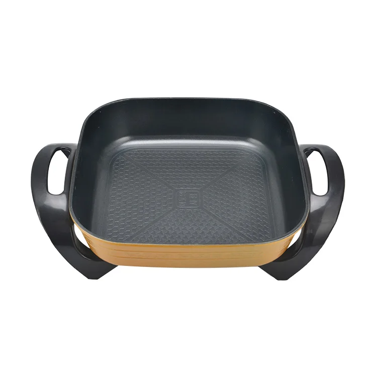 Non-lampblack non-stick electric frying pan electric hot pot quality table top wok cooker flat bottom wok
