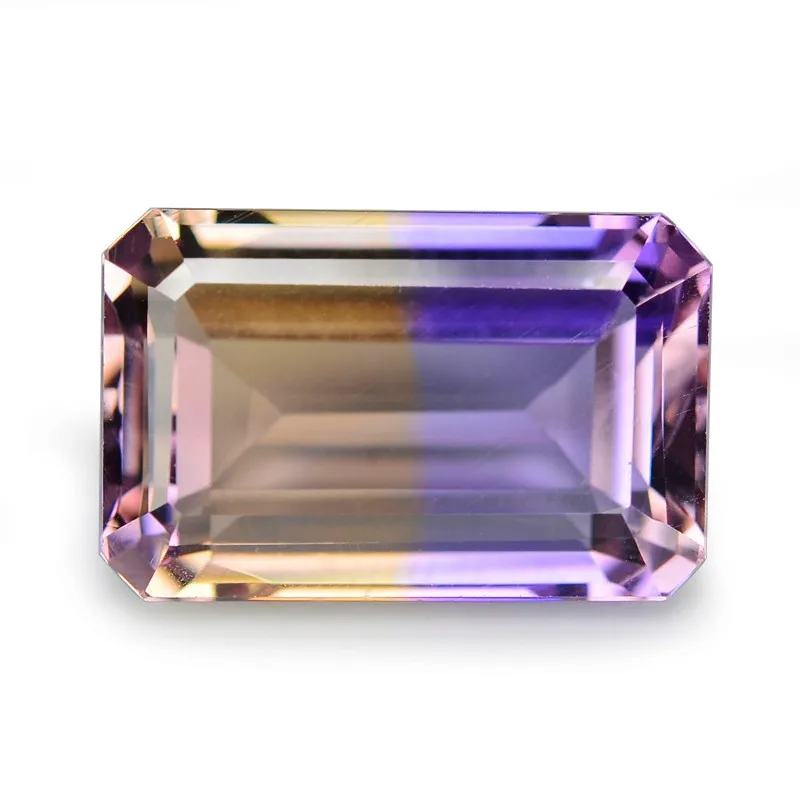 Fashion Jewelry Octagon Shape Yellow & Purple Lab Ametrine Gemstone For Jewelry Making