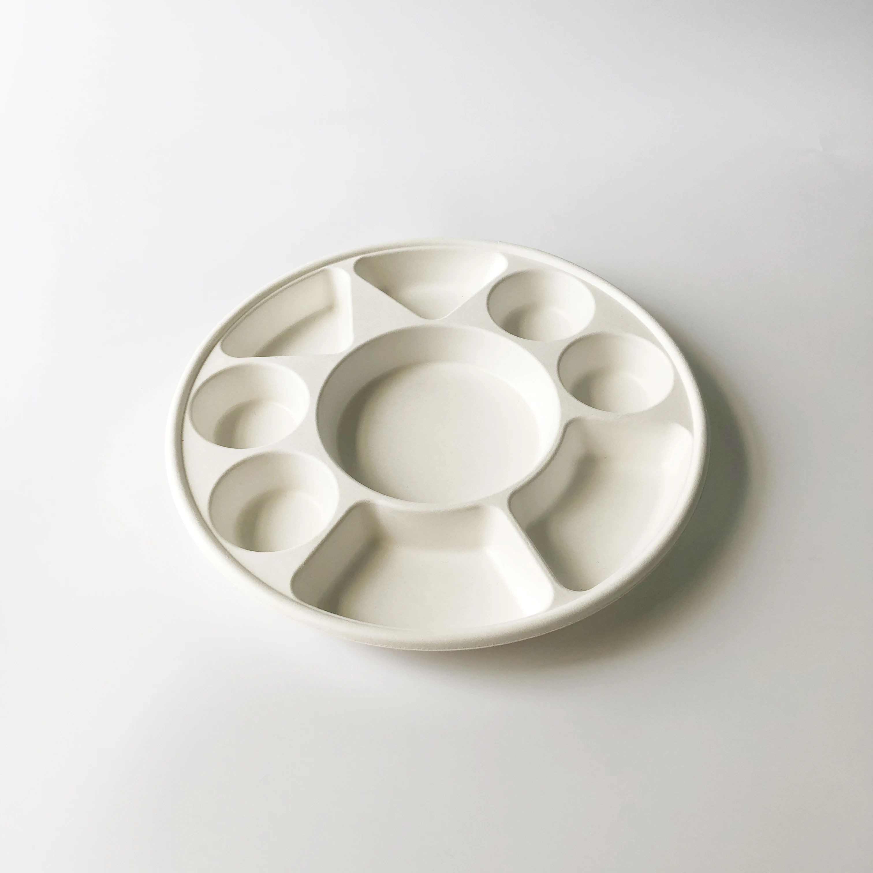Eco Friendly Bagasse serving tray with multiple  parts 9 compartment fruit food tray