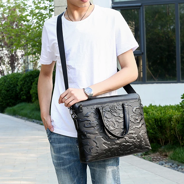 Оптовая продажа 2019, новая трендовая деловая сумка, кожаный портфель, сумка для ноутбука 14 дюймов, мужская сумка-мессенджер через плечо