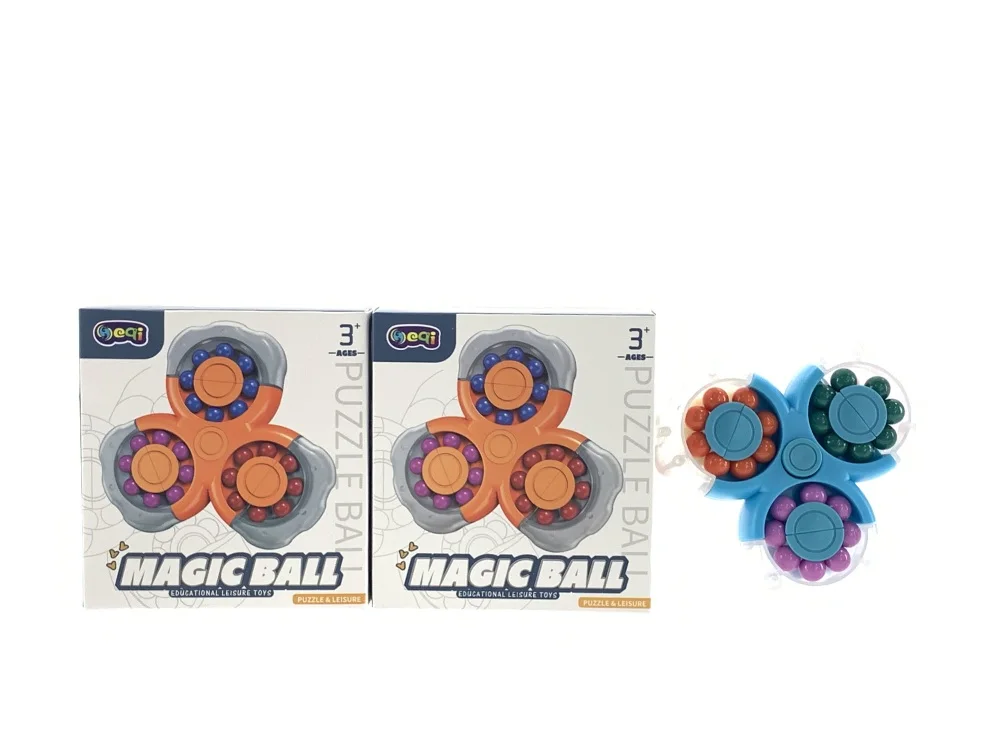 Double-sided Magic Ball Puzzle Cube Toy Finger Top Cube Spinning Rotating Magic Bean Disc Anxiety Relief Fidget Toys For Kids