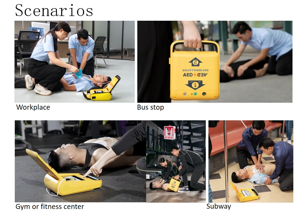 Semi Automatic External AED i5 Defibrillator Portable 7inch Color TFT Machine