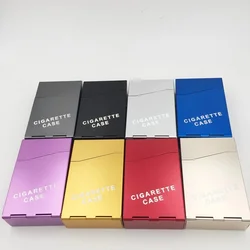 Metal Aluminum Men Cigarette Case Pack 20PCS Customized Logo With Black Grey Silver Blue Gold Red Purple Color For Promotion