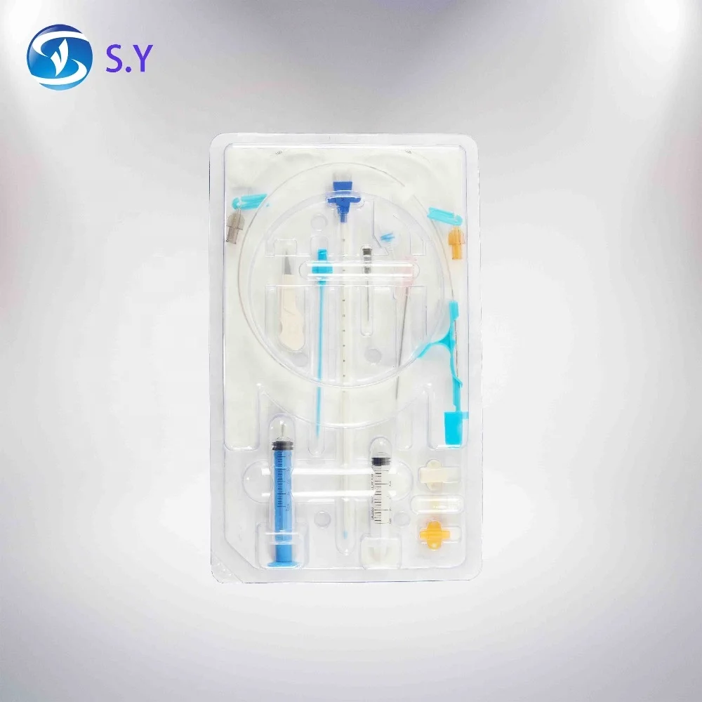 disposable surgical 2 lumen Central Venous Catheters Double lumen Releases Hickman set