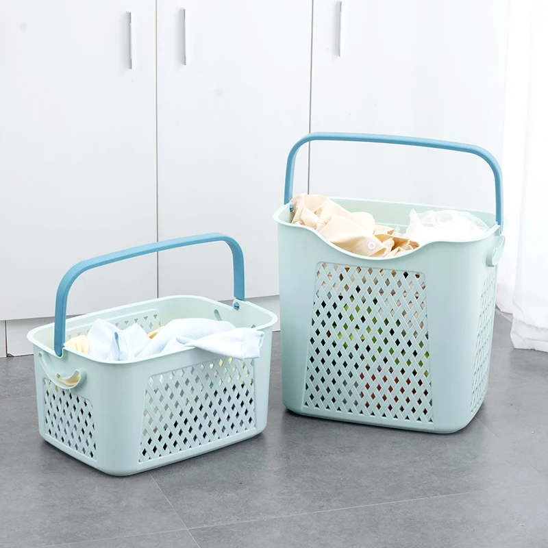 Portable storage organizer laundry plastic basket toy organizer storage baskets laundry basket with weaving pattern