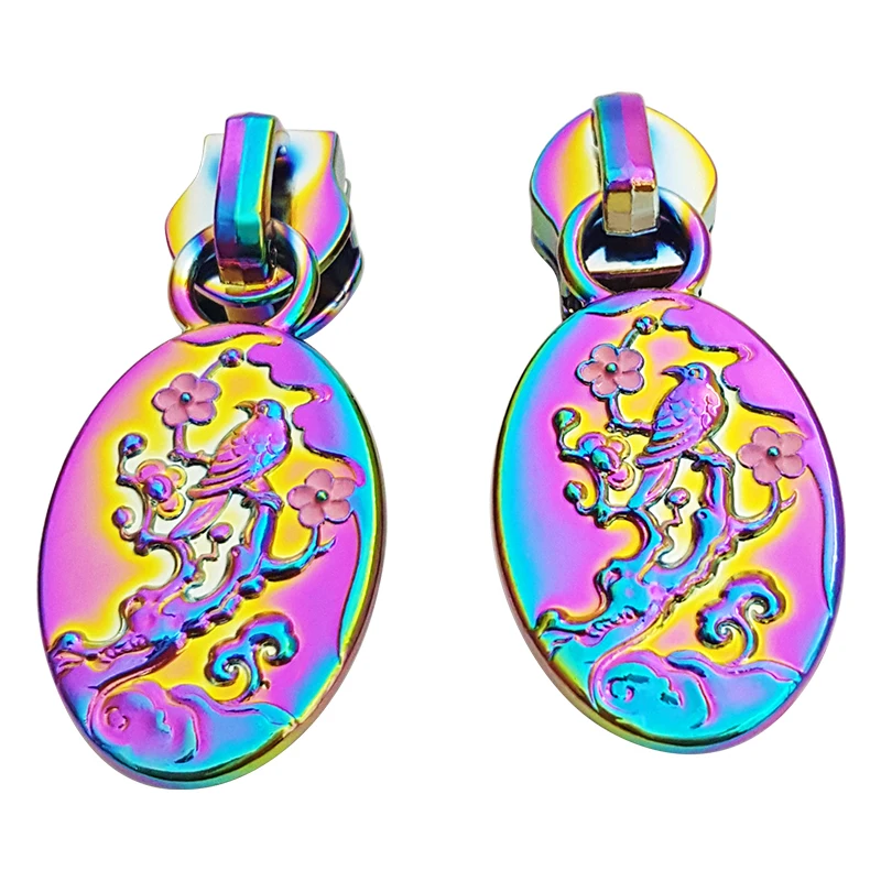 New arrival wholesale decorative cartoons logo zipper puller 5# metal zipper pull for bags