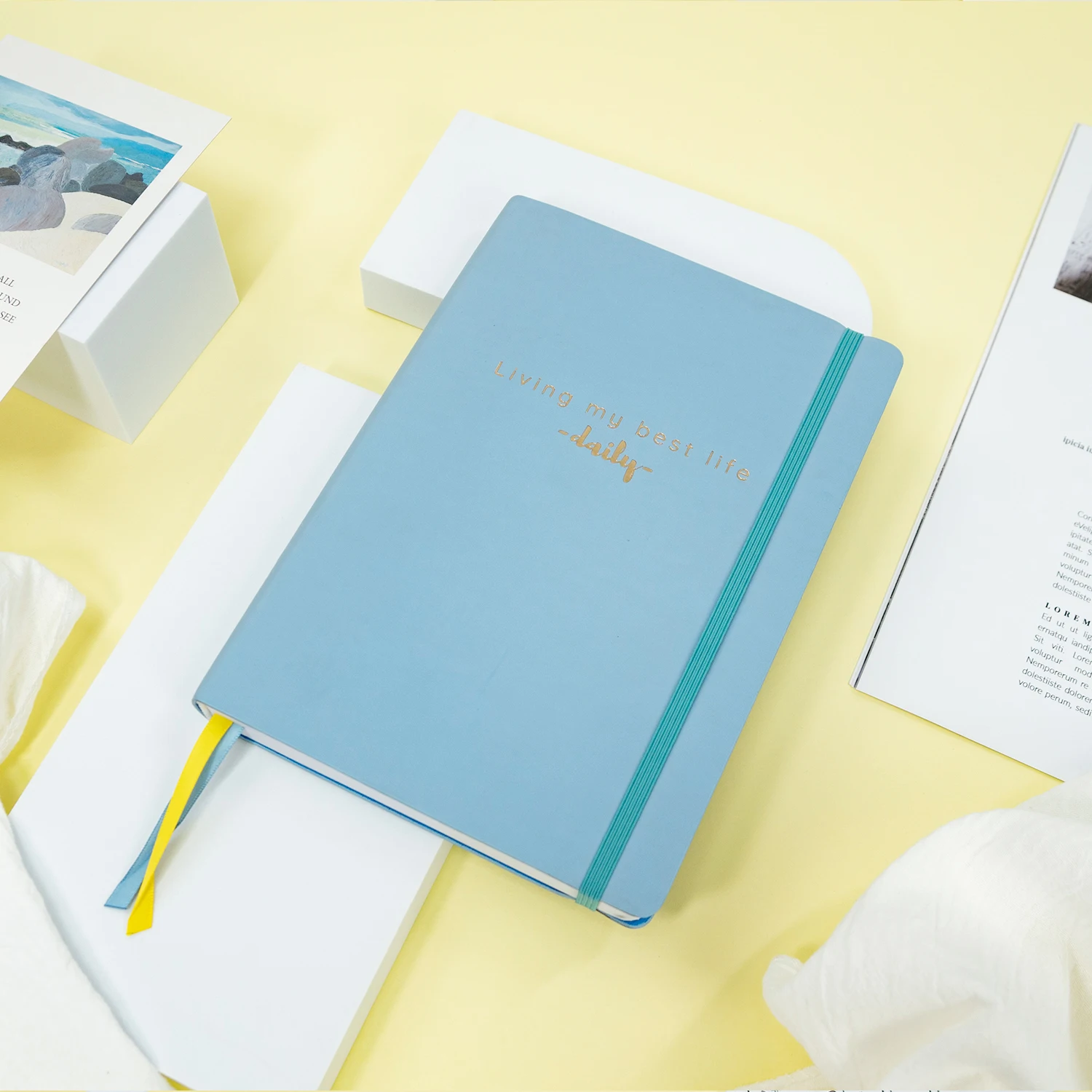 Custom Printing Undate Minute Affirmation Goal Bullet Dotted Journal Leather Diary Weekly Daily Planner