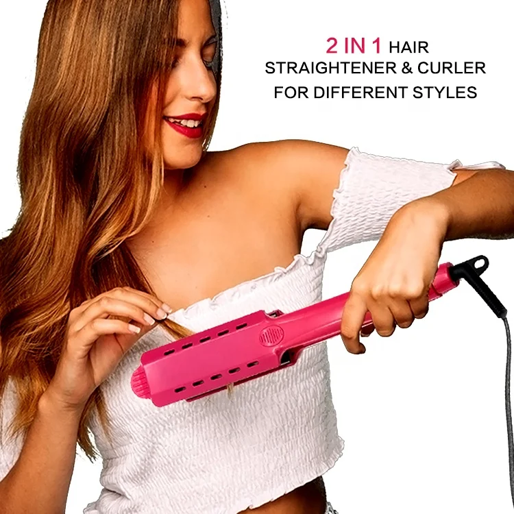  Plancha De Titanio Ceramic Flat Iron 450 Degree Private Label Touch Screen Hair Straightener 2 In 1