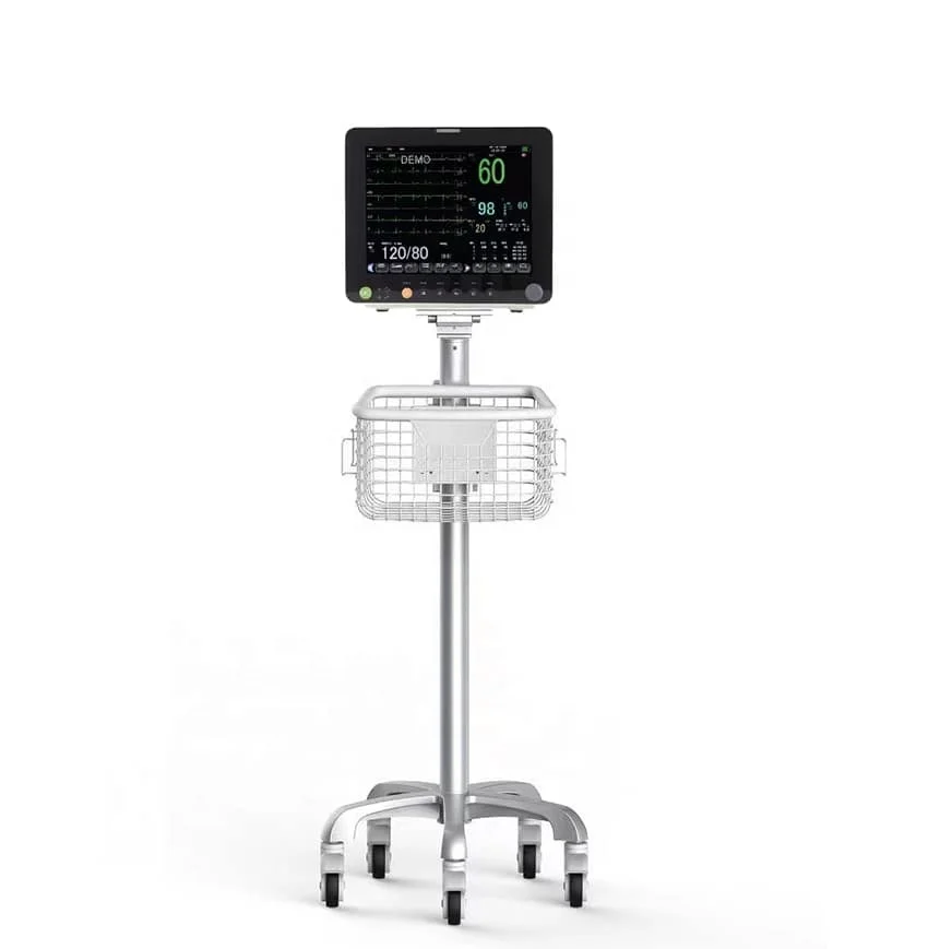 Good Quality Monitor Stand Stainless Steel Medical Instrument Patient Monitor Trolley For Hospital