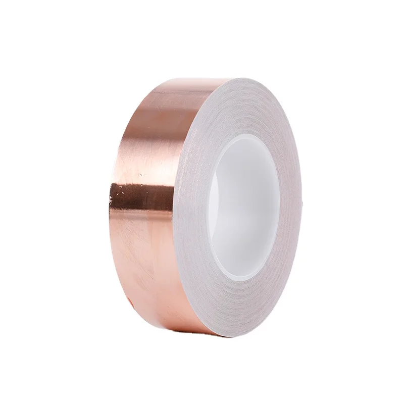 0.05mm*15mm*50M Electrically Conductive Adhesive Flakes Strip Single Sided Shielding Copper Foil Tape Silicone EMI ShieldingPTFE
