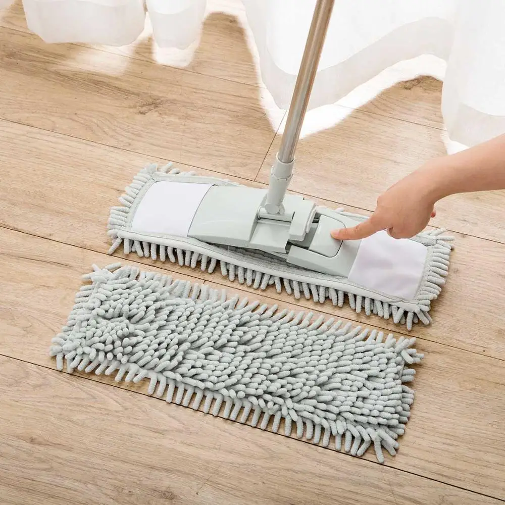 Household hotel Newly Design chenille sweeping dust magic microfiber flat mop for wet dry floor cleaning