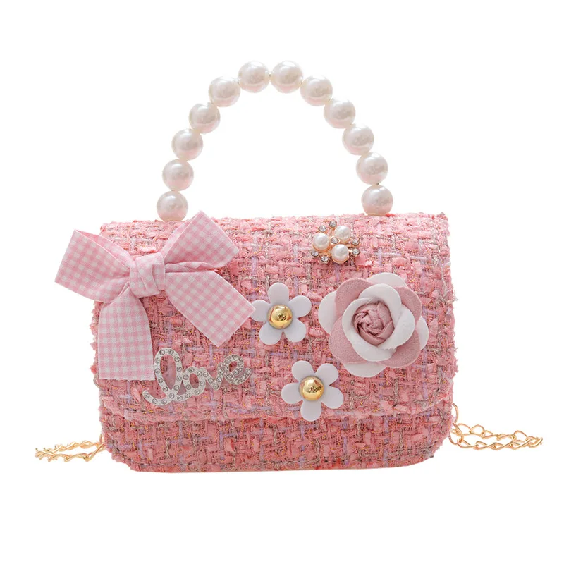 Wholesale 2024 fashion little girls elegance shoulder crossbody chain bag children kids purses handbags