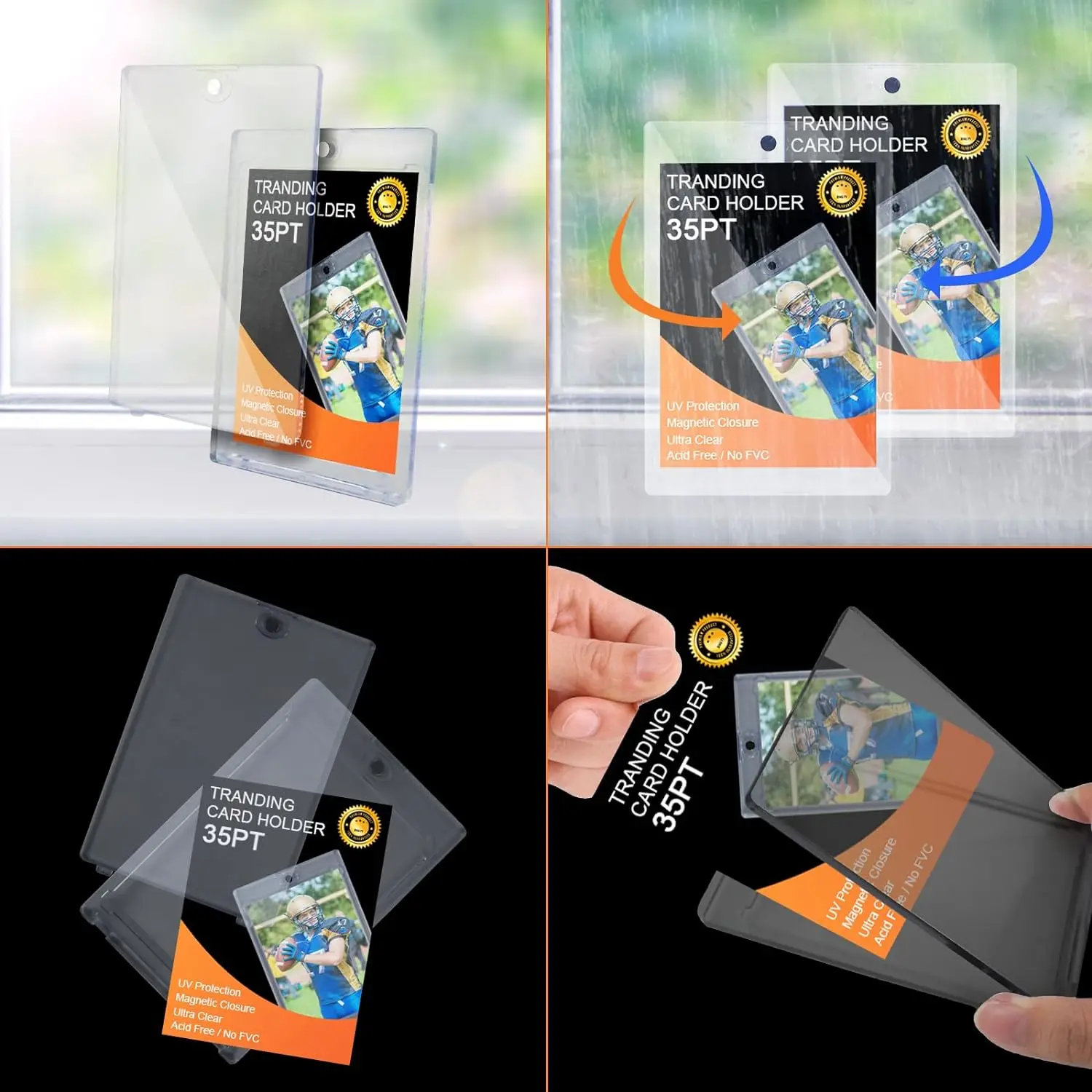 One Touch Magnetic Card Holder 100% UV Protection Customized All Size