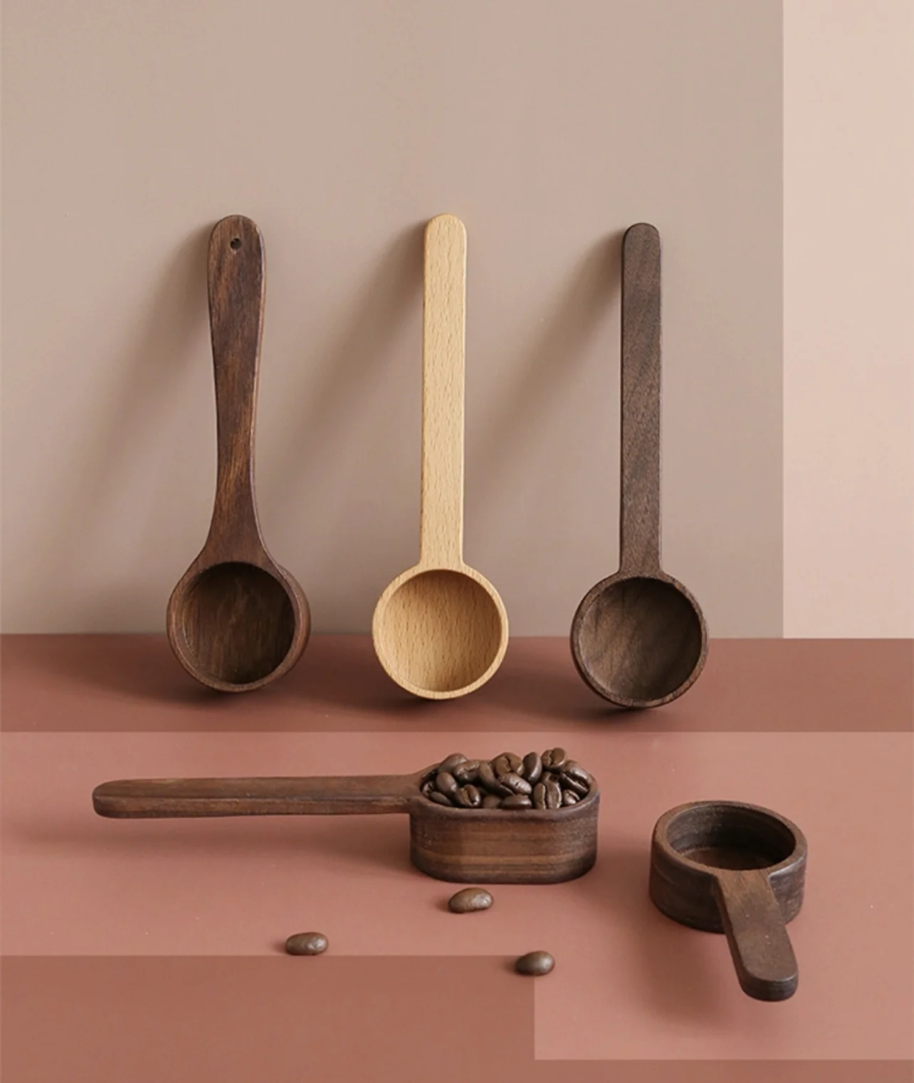 Black Walnut Wooden Coffee Measuring Scoop Wooden Tableware Coffee Tea Measuring Spoon