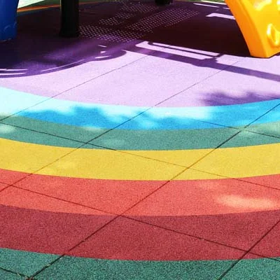 Outdoor Indoor Playground Rubber Tile / Fitness Rubber Mat / Gym Rubber Floor