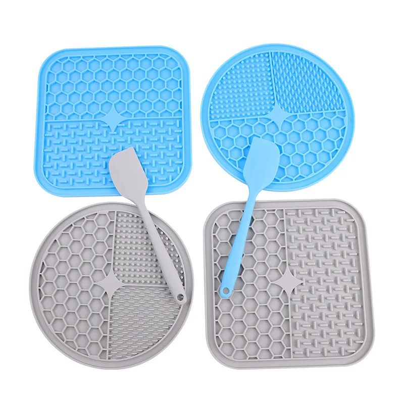 Silicone Non Slip Food Grade Lick Mat For Dog Anxiety Relief Slow Feeder Bowl Dog Cat Lick Mat With Suction Cups
