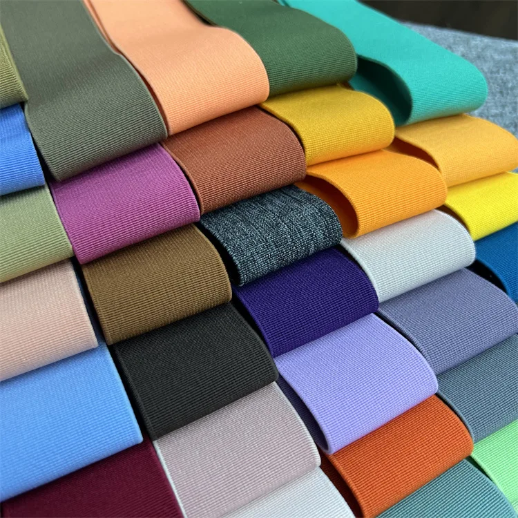 Factory Wholesale 140 Solid Color Custom 4Cm Elastic Band Plain Weave Encrypted Elastic Band Thickened Elastic Band
