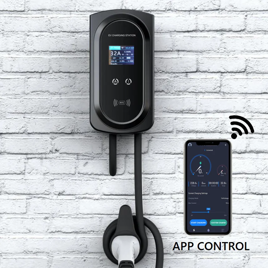 32A EV Charging Station OCPP 1.6 Smart Wallbox 22KW With Wifi 4G Communication EV Charger Manufacturer Wholesale