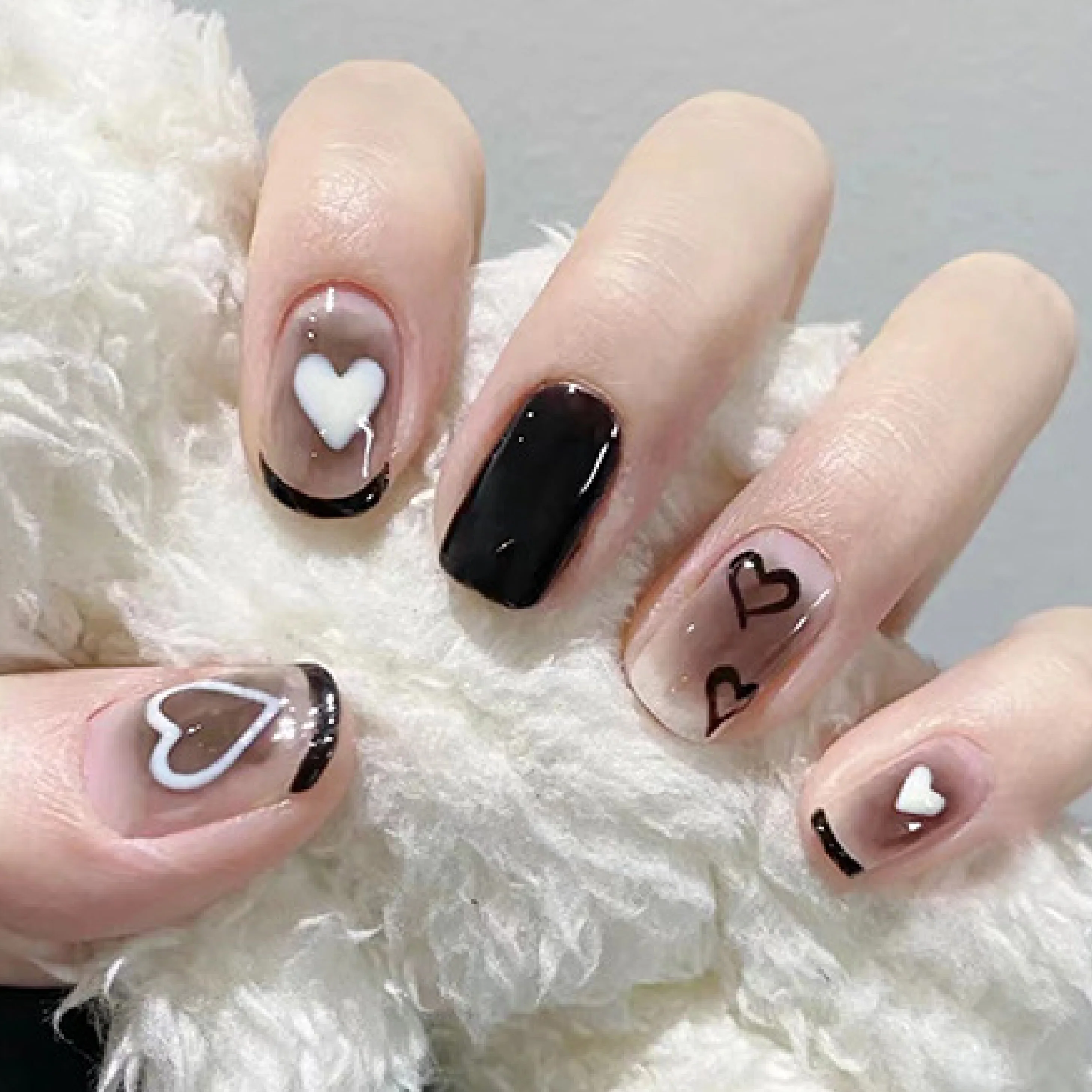 Gradient purple coffin false artificial nails set press on nails designs xl press on nails