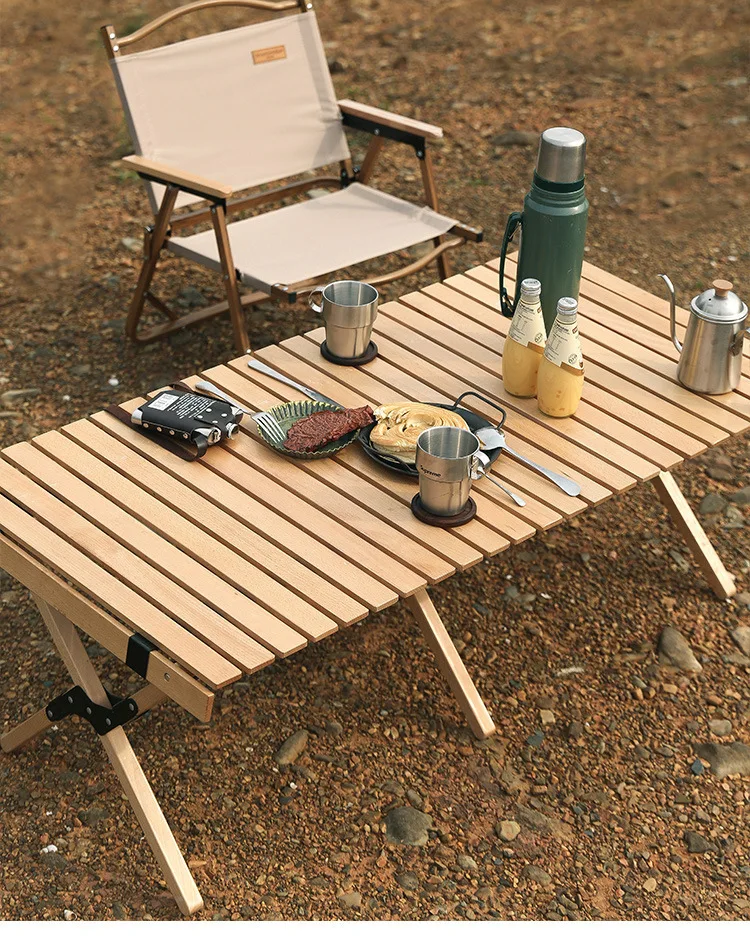 Outdoor Portable Folding Wooden Travel Camping Picnic Table for Camping Trip Garden Beach BBQ Backyard