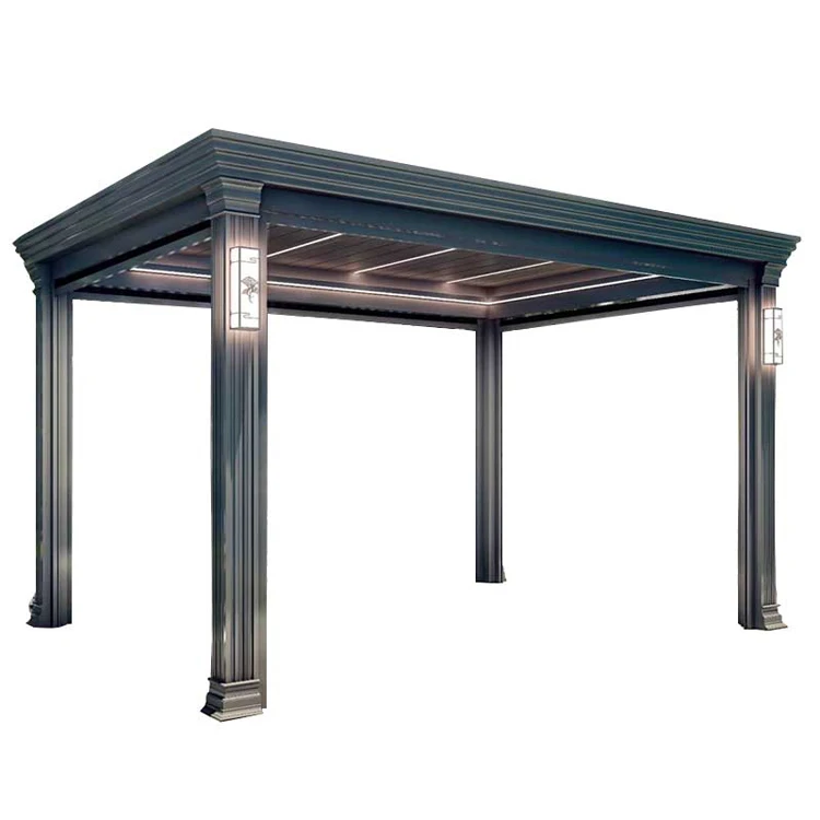 Beach Customized Pavilion Electric Waterproof Aluminium Garden Outdoor Electric Gazebo Louvers Pergola Gazebos