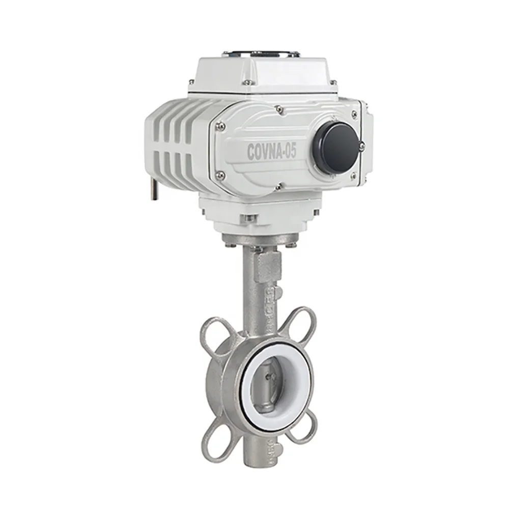 DN50 SS304 нержавеющая сталь PTFE линейный моторизованный электрический привод клапан-бабочка