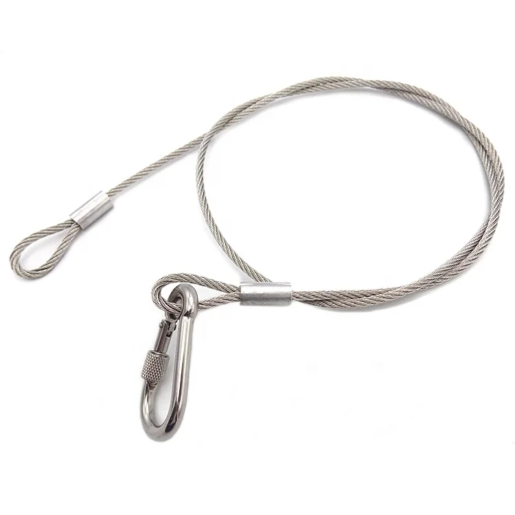 Stainless Steel Cable Lanyard Snap Hook Thimble Ends for safety
