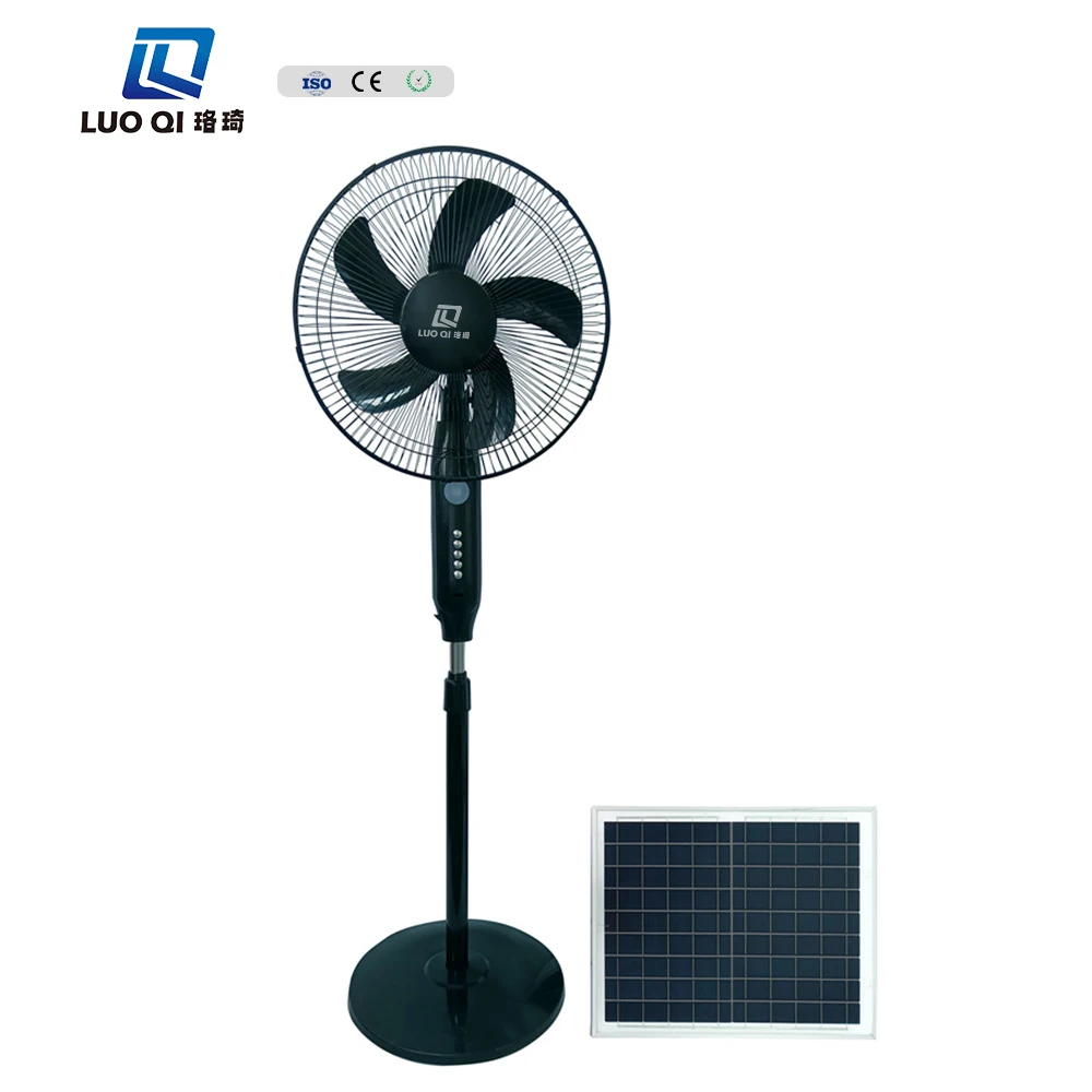 16 Inch With Solar Panel Home Portable Stand Two Charging Methods Rechargeable Indoor Outdoor Electric Fan