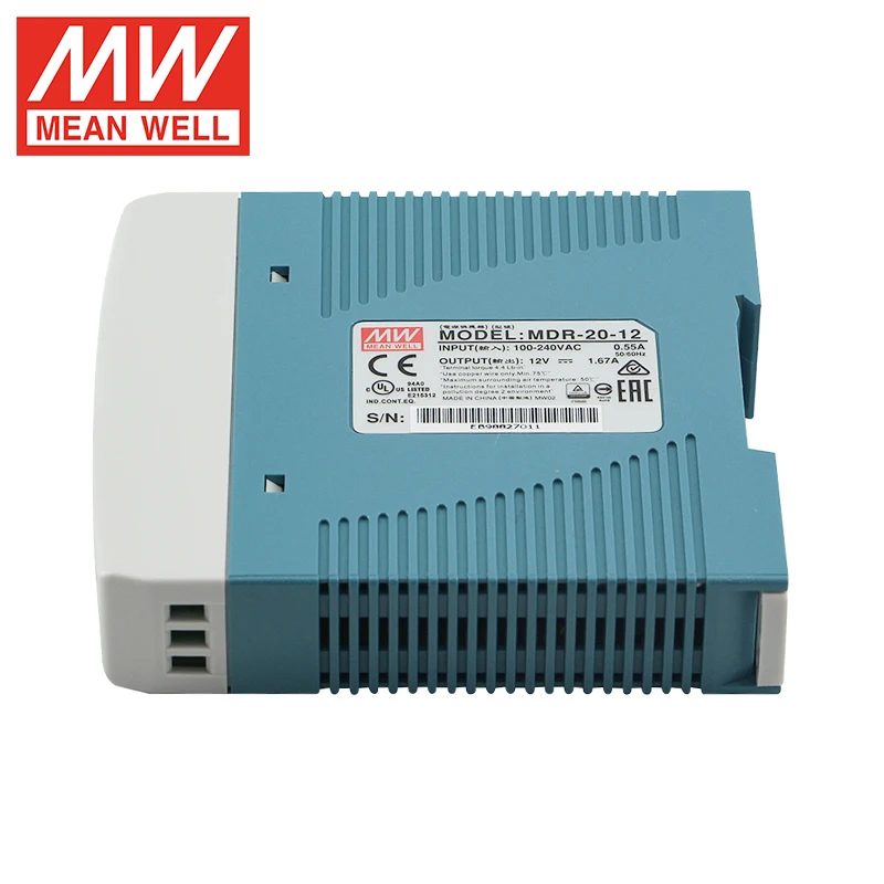 Среднее MDR-20-12 20 Вт блок питания Din-рейки
