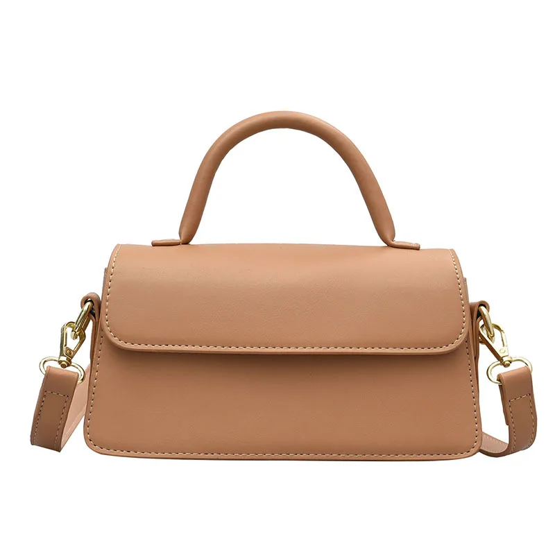 Magnetic Button Pu Leather Handbags Fashion Pure Color Cover Women Bags Shoulder Bag Fashionable handle Ladies Hand Bags RY73186