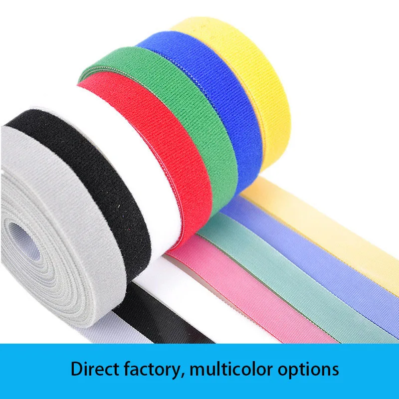 High quality soft black & white sewing custom size color 100% nylon hook and loop tape