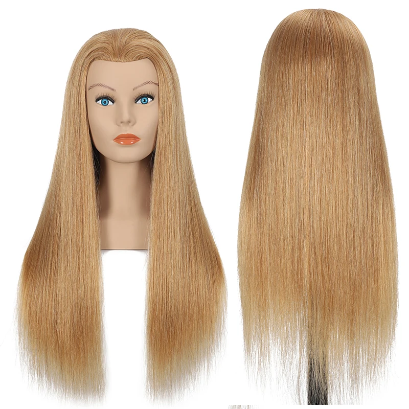 J16 Face Female Makeup Head Mannequin Synthetic or Human Hair PVC Training Head Realistic Model