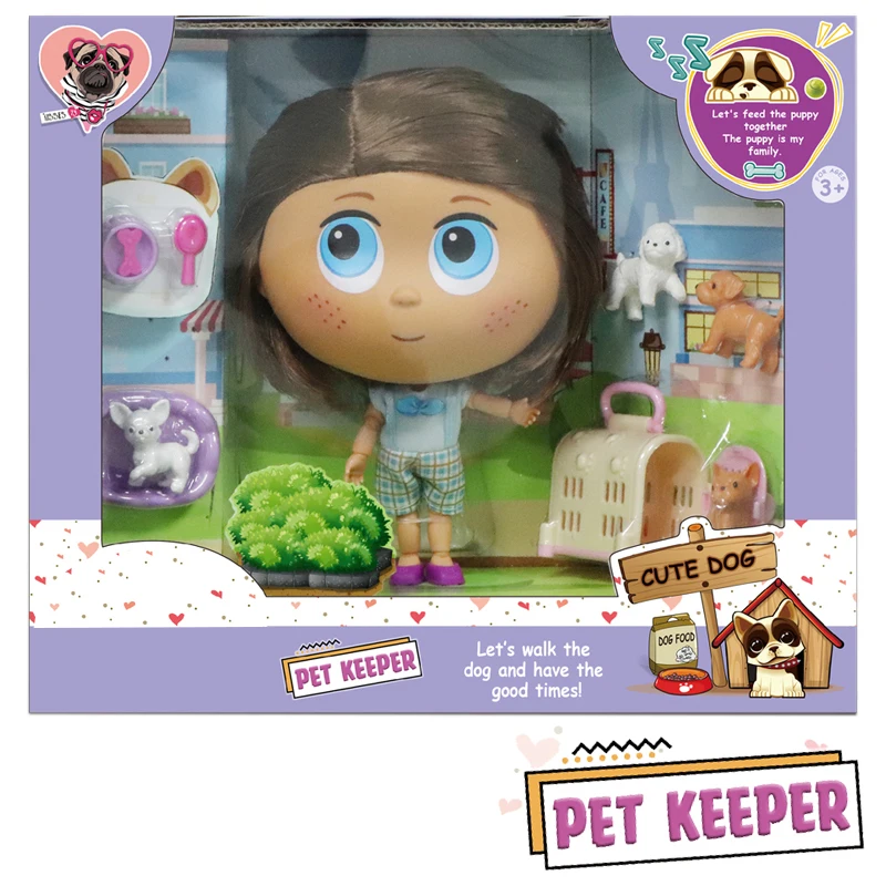 Big head plastic 7 inch 18 cm breeder with movable joint baby doll solid Joint body Fashion Doll Set for kids gift