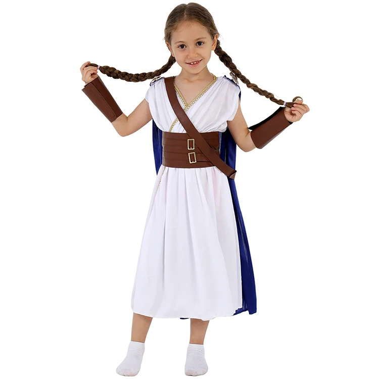 Children Ancient Greek Cosplay Medieval Gladiator Costume for Stage Performance Campus Activity