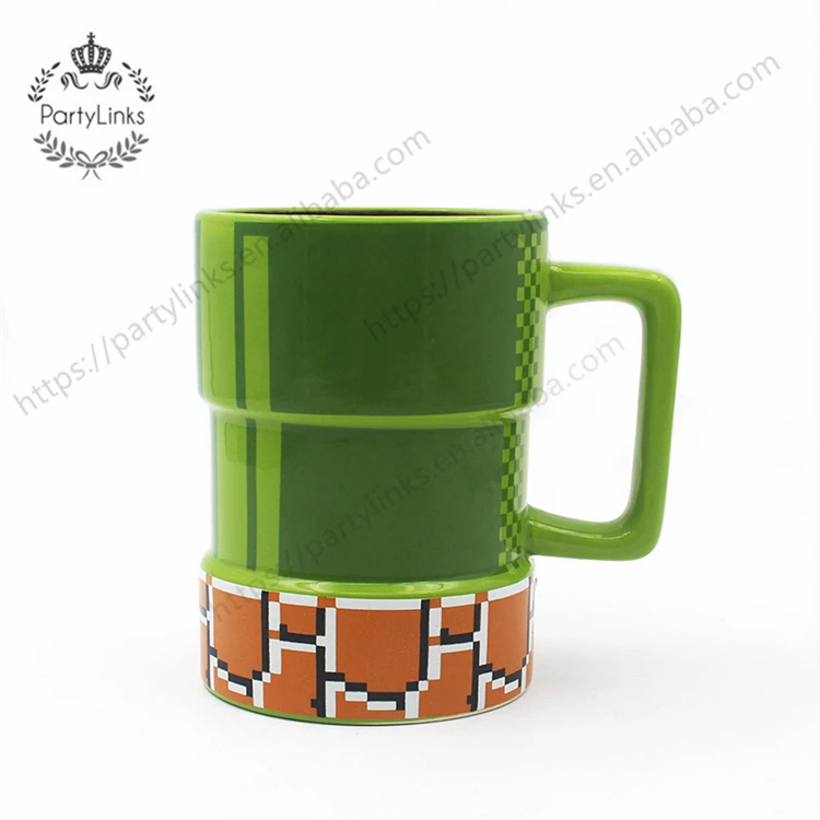 Super Mario Game Mug Anime Mario Coffee Mug Pipe Cup Cartoon Mushroom Cup Super Mario Square Mug For Party Gift