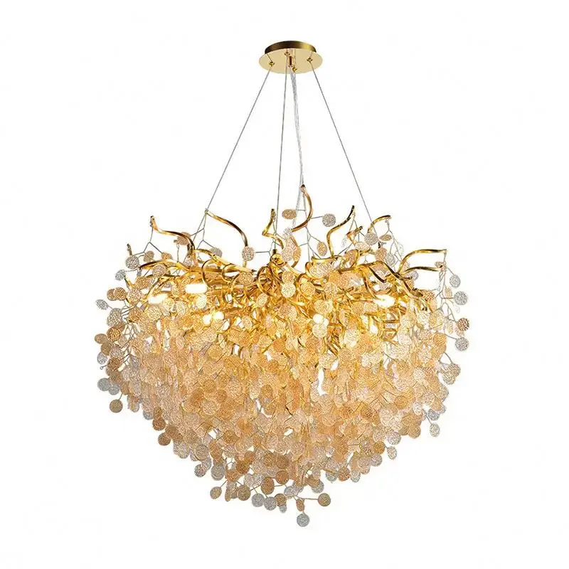 Modern Chandelier Living Room Luxury Crystal Pendant Light Gold Led Lamp For Home Wall Lamps