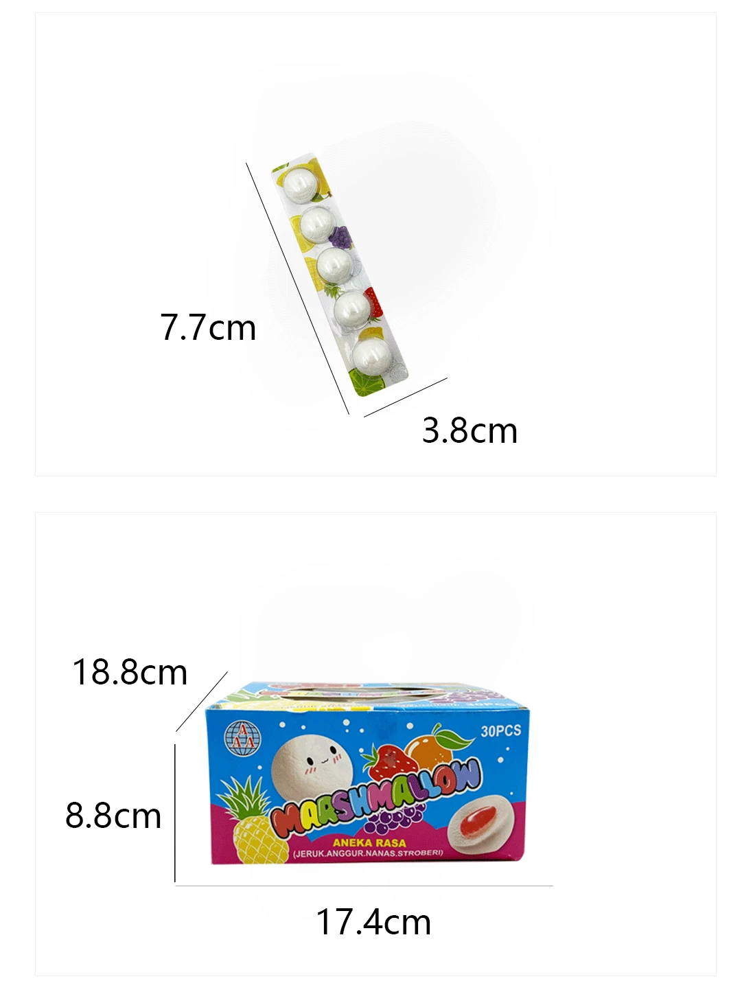Factory direct sales filling stuffed marshmallows candy malvaviscos halal marshmallow