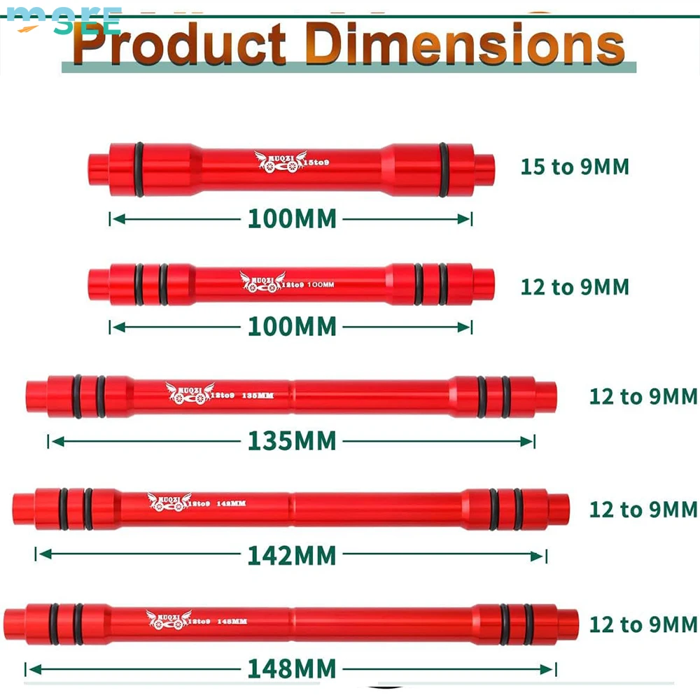 SeeMore 15 to 9mm Road Bike Bicycle Front Wheel Quick Release Thru Axle Hub QR Adapter