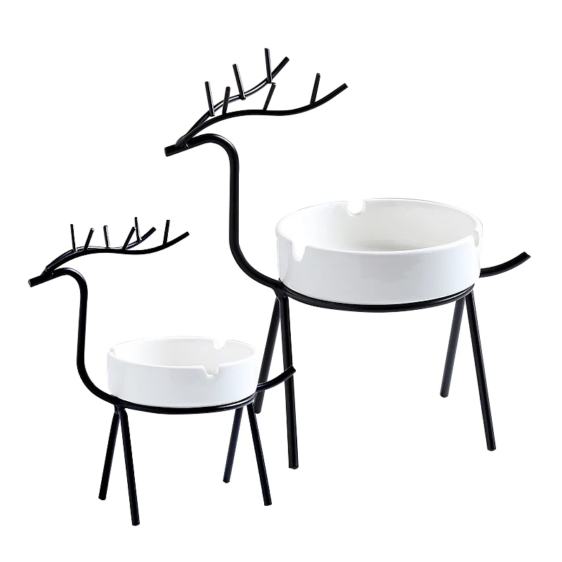 
Personalized hotel bar office home white cigar ashtray custom logo ceramic ashtray 