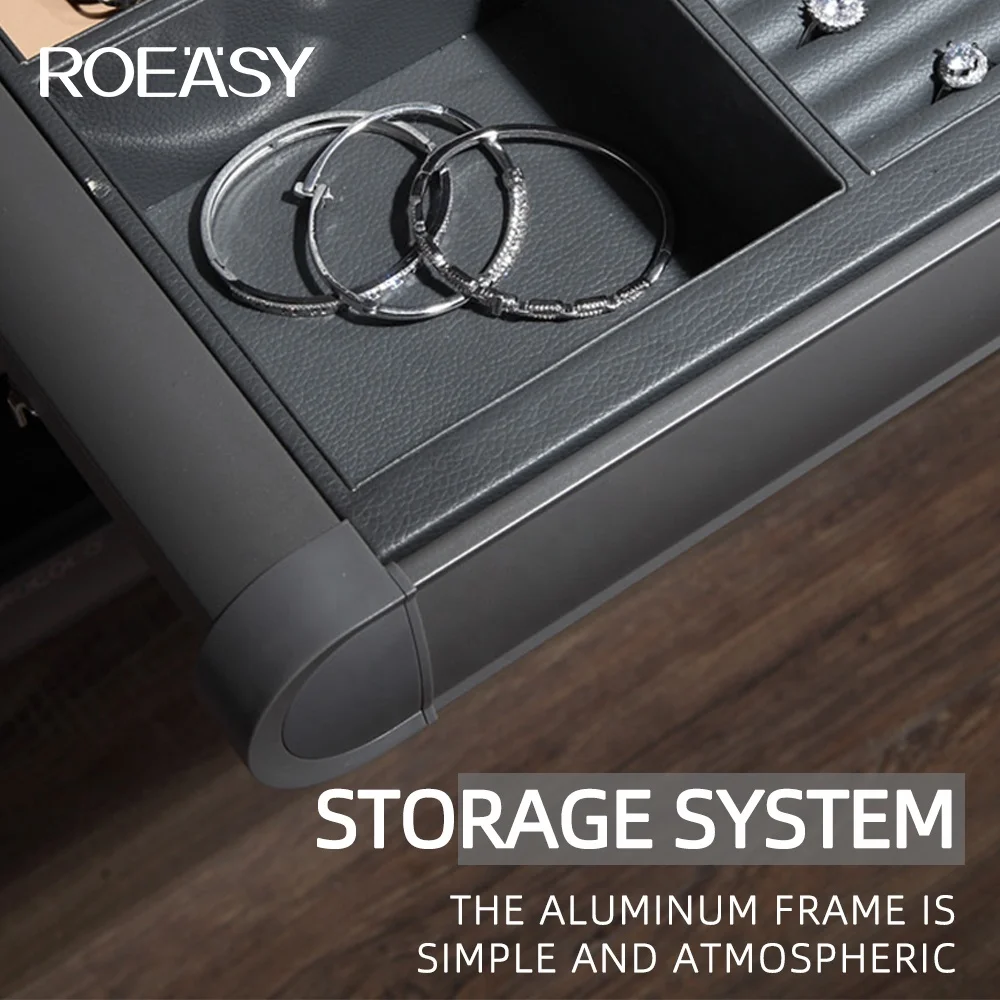 ROEASY Bedroom closet pull out drawer wardrobe accessories organizer storage boxes jewellery box leather wardrobe jewelry box