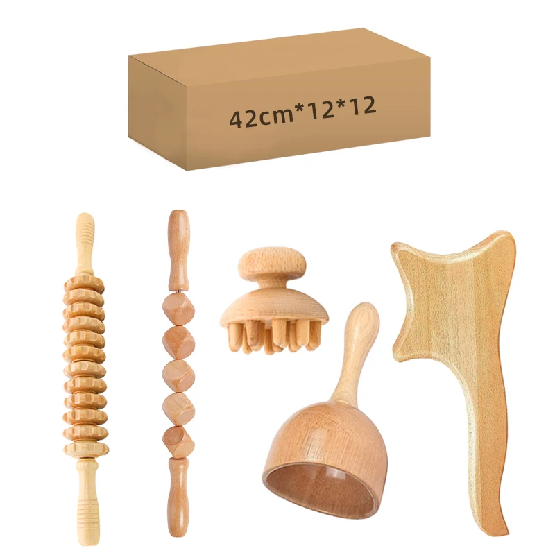 2023 Made in China Beech massager Wooden lymphatic detoxification tool Wooden therapeutic massage tool Wooden massage tool