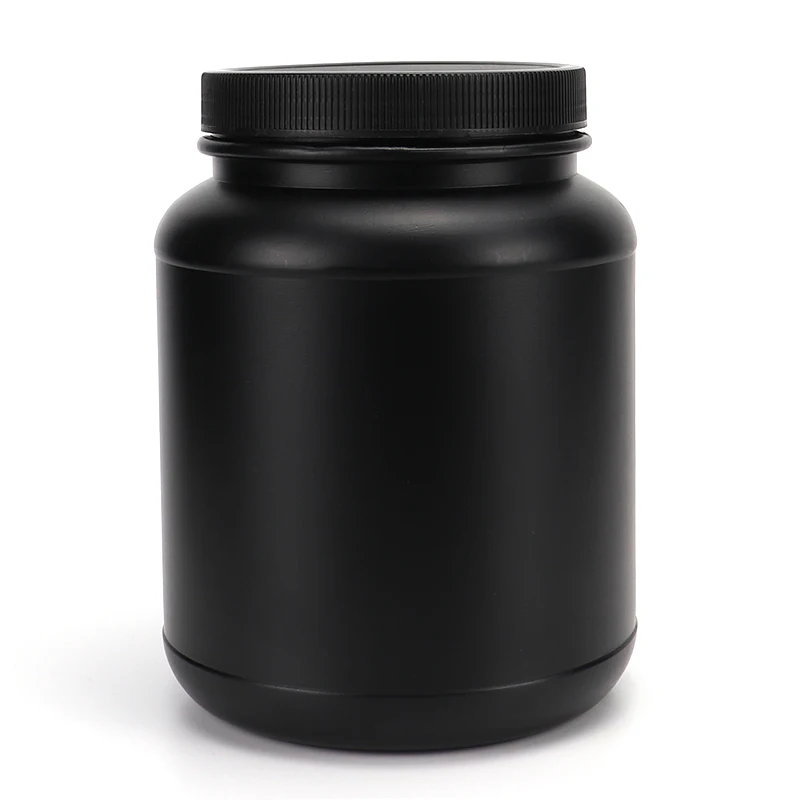2L 3L 3.5L 4L 5L  HDPE Black Albumen Powder Plastic Powdered Milk Vitamin Screw cap Medication Vials Capsule Pill Bottle