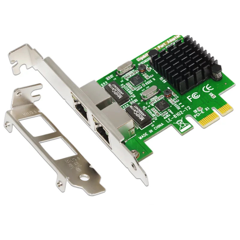 RTL8111G RJ45 x 2 Gigabit LAN Gigabit Ethernet PCI Express PCI-E Network Controller Card , 8102-T2