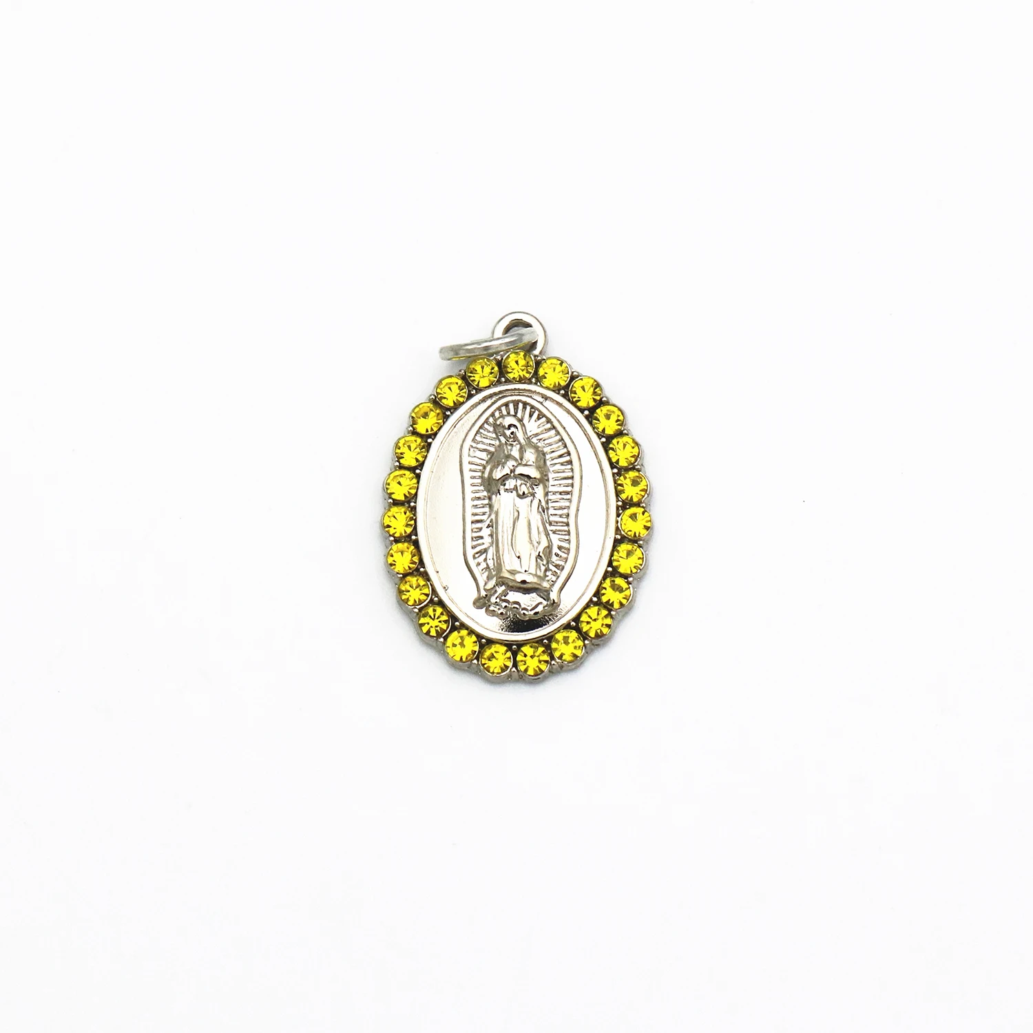 Silver Metal Pendant Jewelry Diamond Necklace Virgin Mary Color Pendant Necklace Jewelry Sets For Women