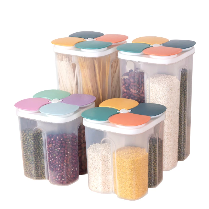 Kitchen Storage Box Food Storage Containers Plastic Grain Storage Tank Sealed Moisture Proof With Lid Container Kitchen Items
