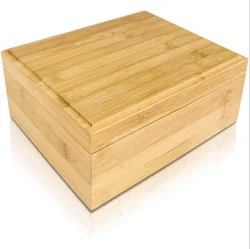 Large Bamboo Box with Ample Storage Space to Organize Herb Accessories Rolling Tray Stash Box with Rolling Tray Lid